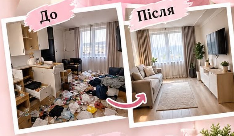 До і після прибирання квартири